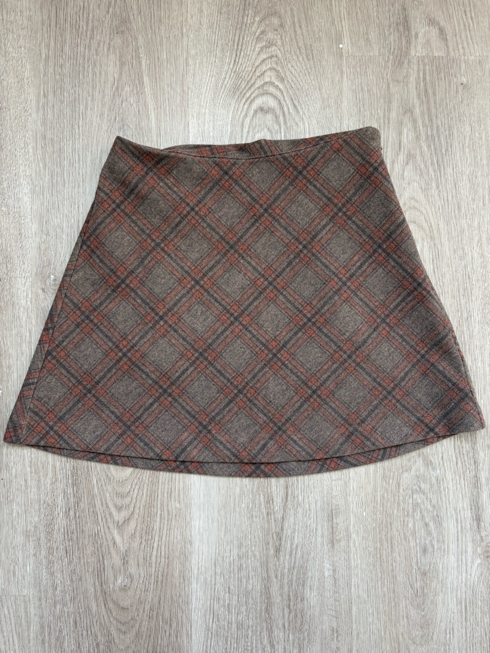 NEVER WORN - Princess Polly Brown & Rust Plaid A-Line Mini Skirt